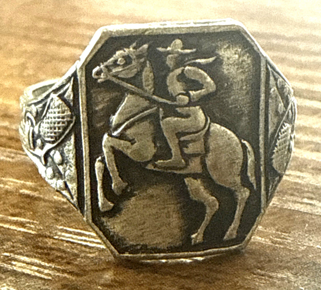 1950s Roy Rogers on horse western rings silver and gold plated