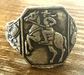 1950s Roy Rogers on horse western rings silver and gold plated