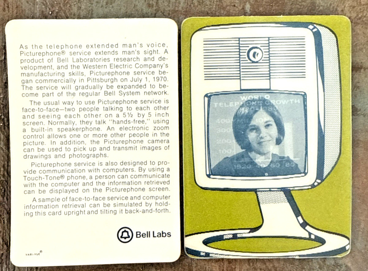 1980 AT&T Bell Labs Picturephone touch-tone Vari-Vue lenticular cards