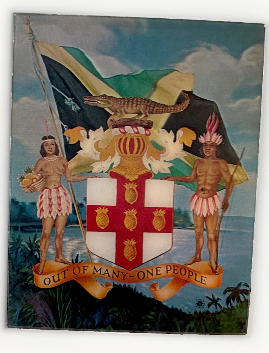 1962 Coat of Arms of Jamaica lenticular Vari-Vue 11x14 - photo 2
