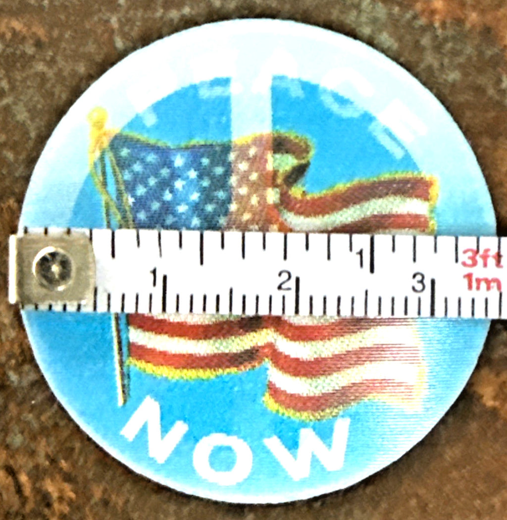 2-PEACE NOW, AMERICAN FLAG 1960S SCARSE VARI VUE LENTICULAR UNUSED STICKERS NOS - photo 3