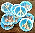Peace Now American flag 1960s Vari-Vue lenticular unused stickers