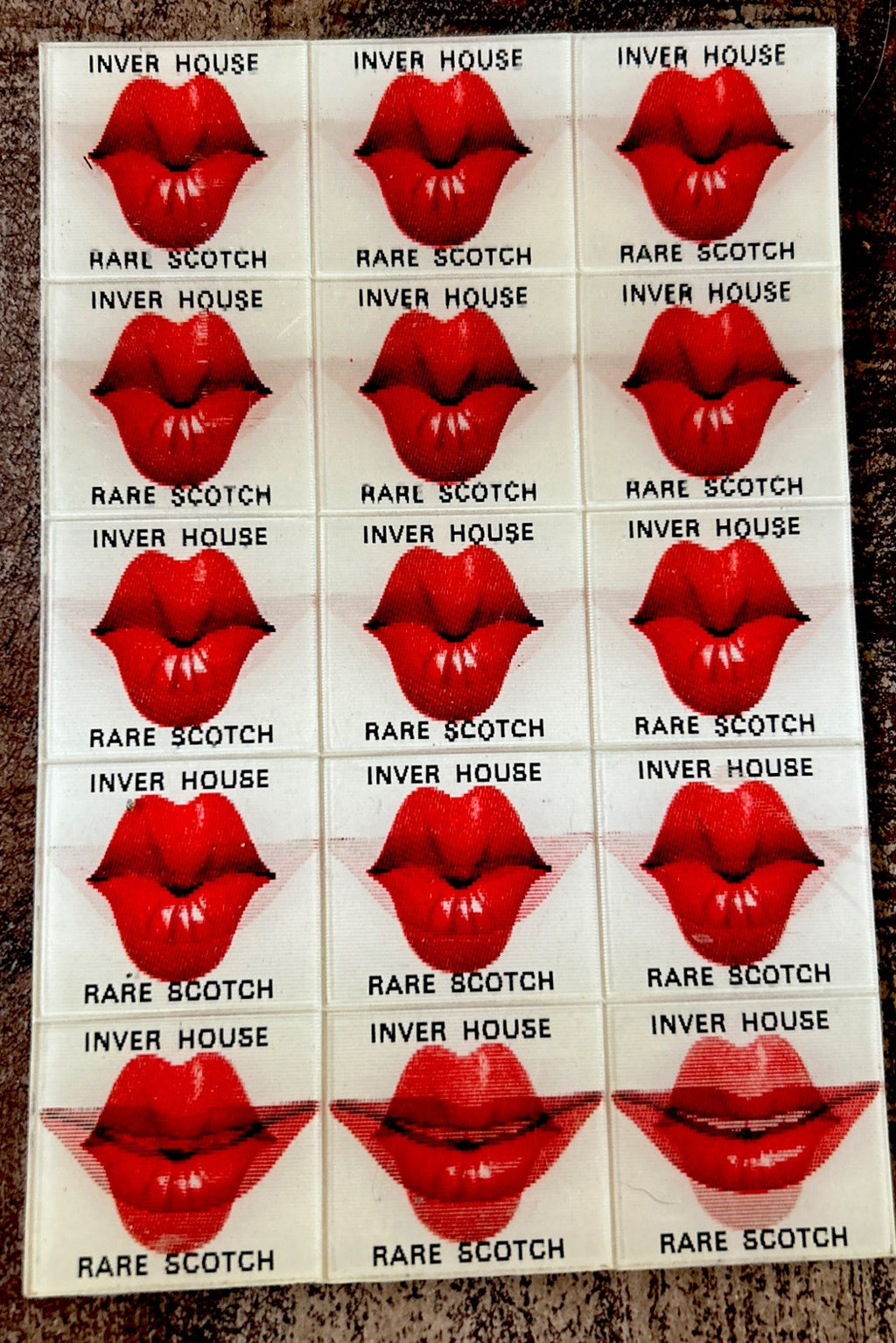 1956 Vari-Vue uncut sheet Inver House scotch flickers - photo 2