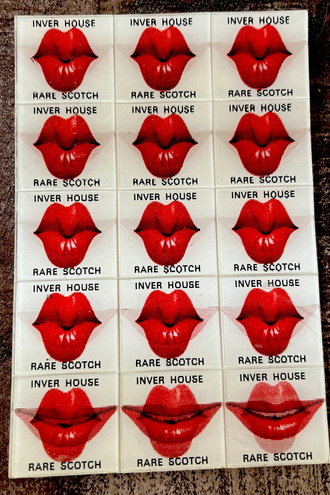 1956 Vari-Vue uncut sheet Inver House scotch flickers - photo 2