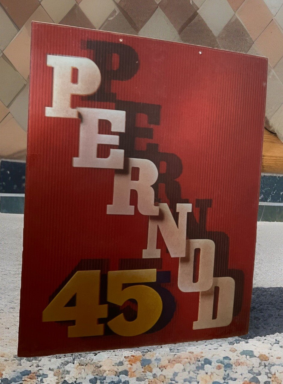 1950s Vari-Vue Pernod 45 whisky sign 14x11 Grafa Paris