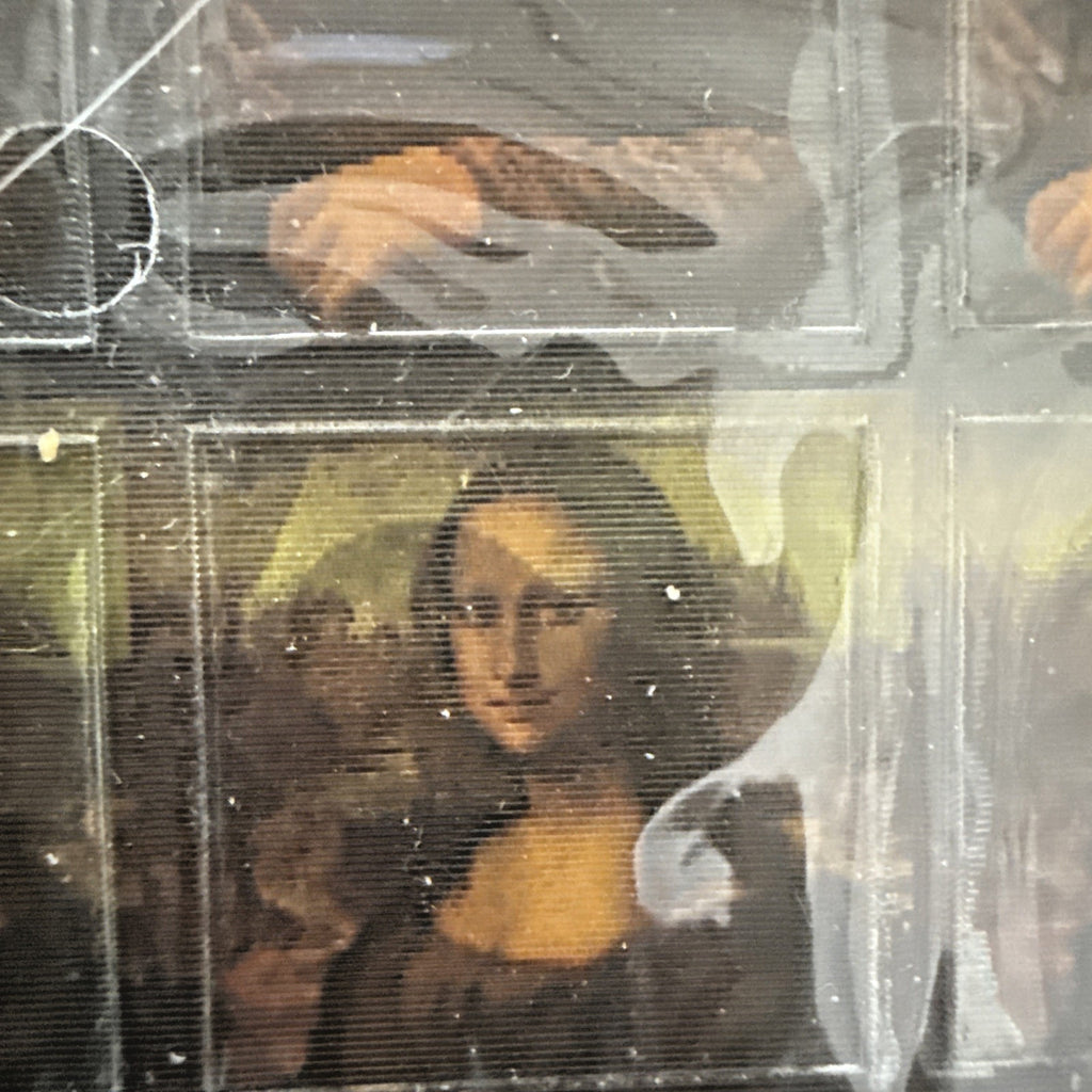 1990s German 3D lenticular Mona Lisa middle finger sticker - photo 4
