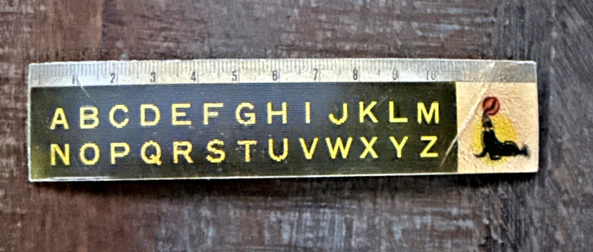 1950 Wonder View lenticular alphabet ruler 6 inch