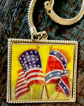 Vintage Vari-Vue lenticular Lee and Grant Civil War keychain