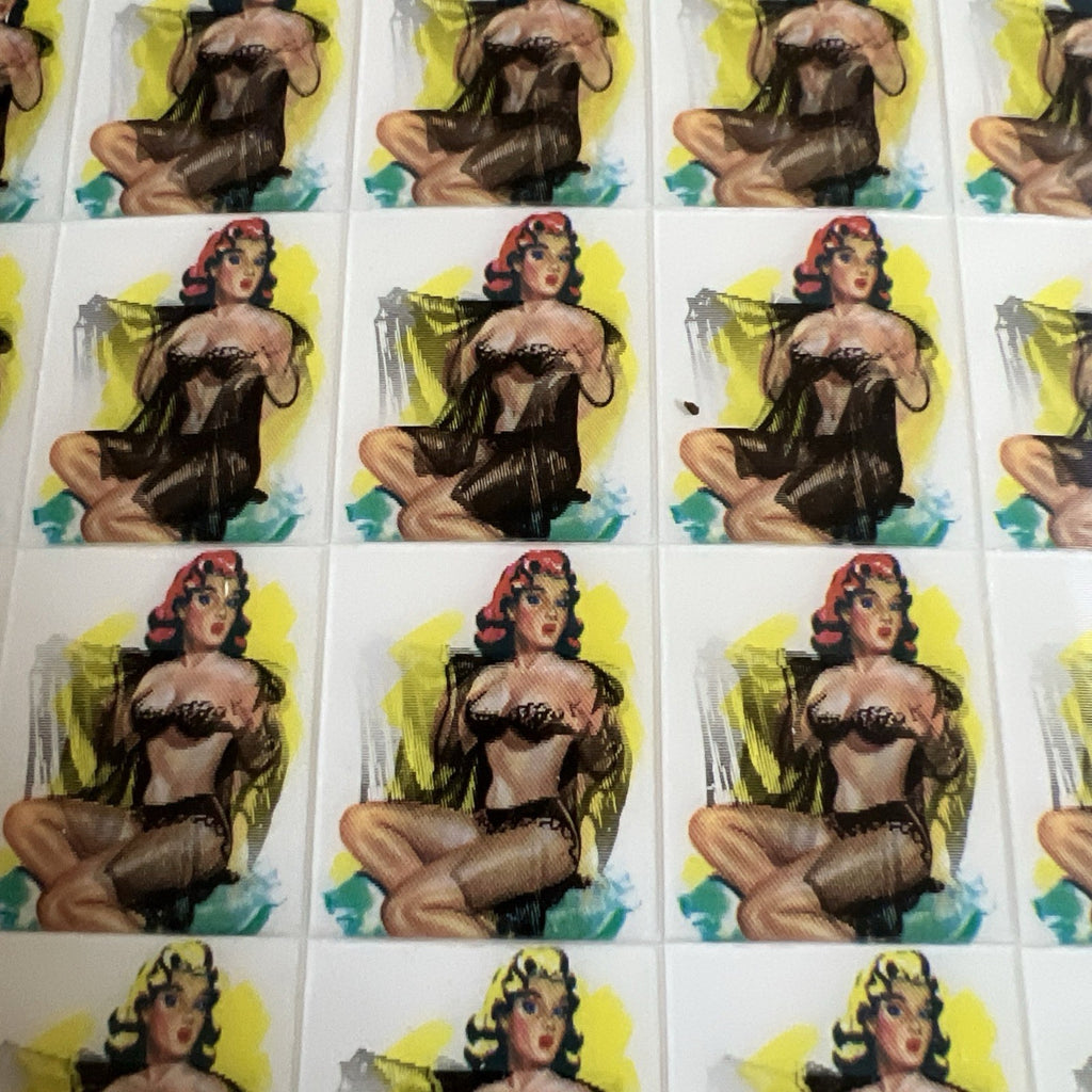 1960s Vari-Vue lenticular flicker risque black negligee uncut sheet - photo 5