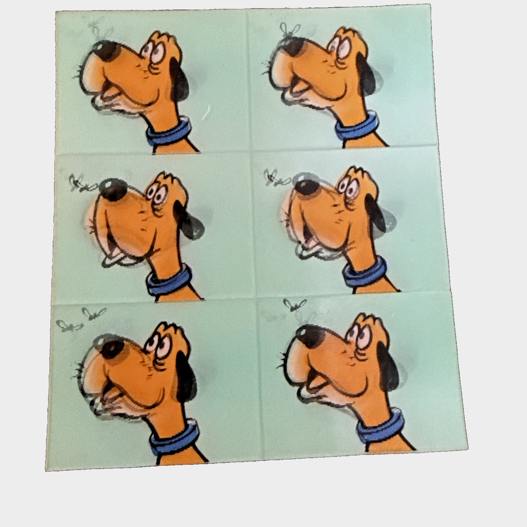 DOG FIGHTS FLY 1960'S VARI-VUE MOTION ANIMATION LENTICULAR UNCUT SHEET OF 6 NOS - photo 2