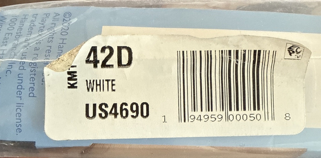 Playtex 18 Hr Super Soft Full Figure Wireless Bra US4690 White Sz. 42D NIP - photo 3