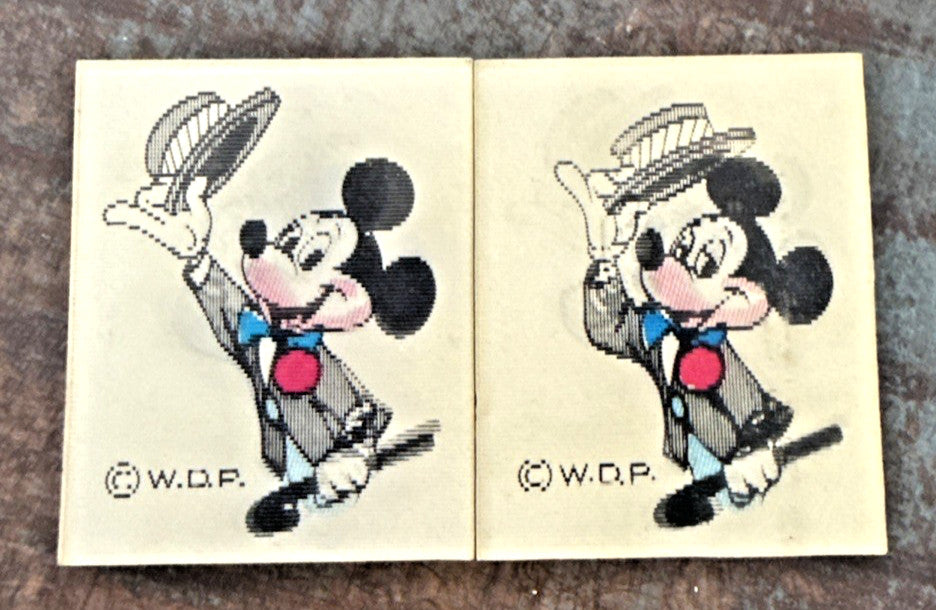 1960s CHEERIOS MICKEY MOUSE & TOP HAT VARI VUE MINT LENTICULAR FLICKER TOY PRIZE - photo 2