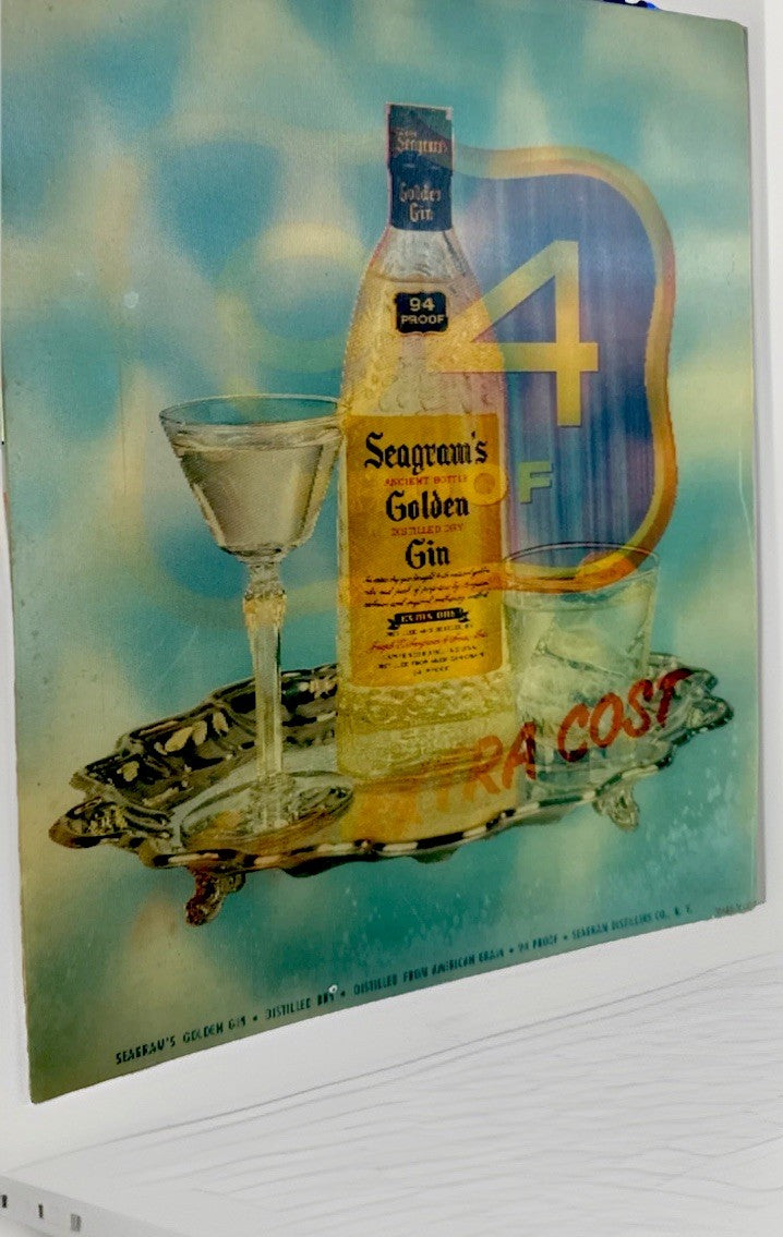 Seagram's Golden Gin 1960s Vari-Vue lenticular picture 10x12 - photo 2