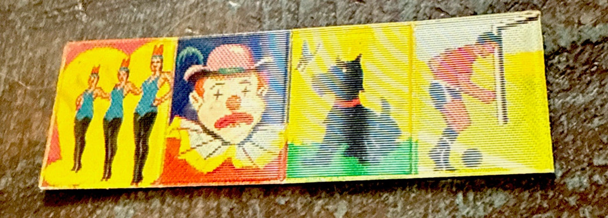 1960s VARI VUE UNCUT STRIP - DOG - CLOWN - SOC PLAYER & DANCERS-RING INSERTS - photo 3