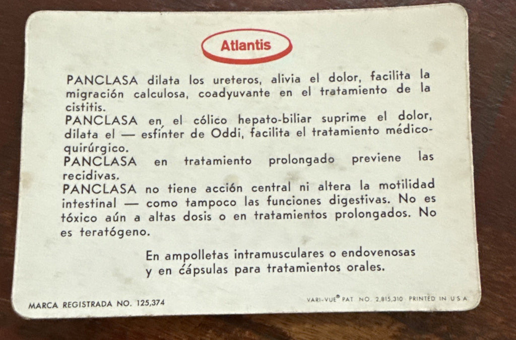 Spanish Vari-Vue lenticular Atlantis Panclasa ad card - photo 3