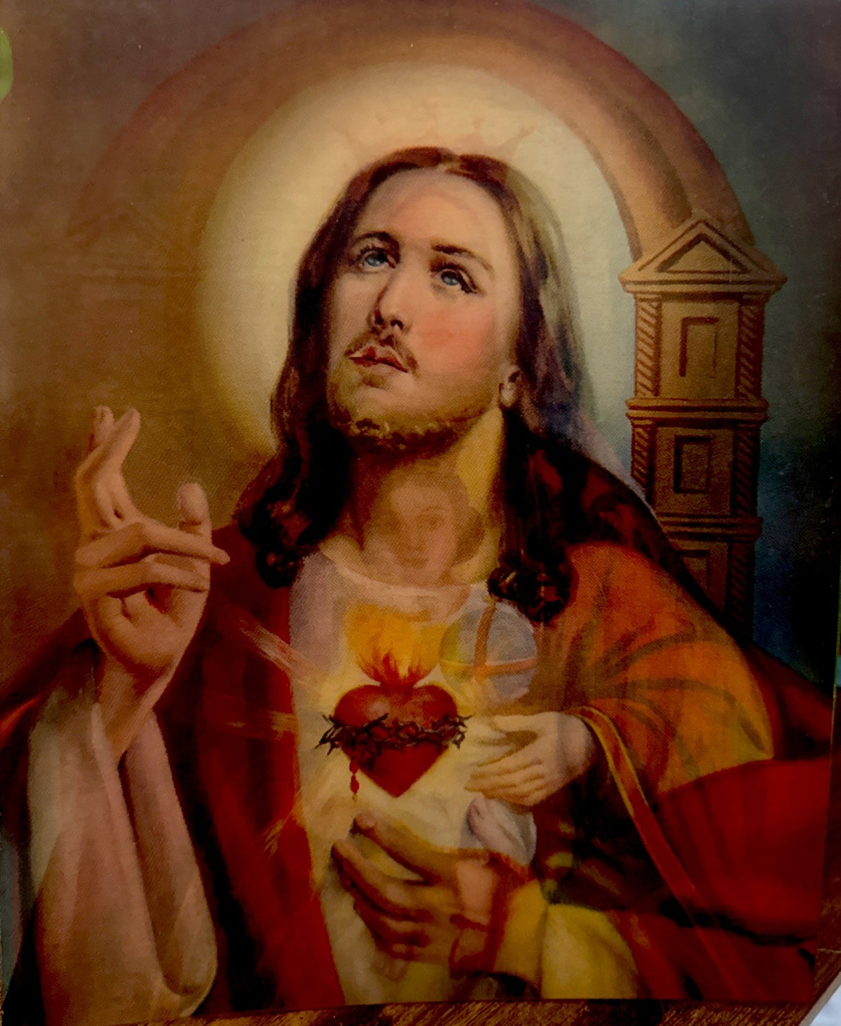 Vintage Vari-Vue Jesus Sacred Heart Virgin of Coromoto 2-phase lenticular - photo 2