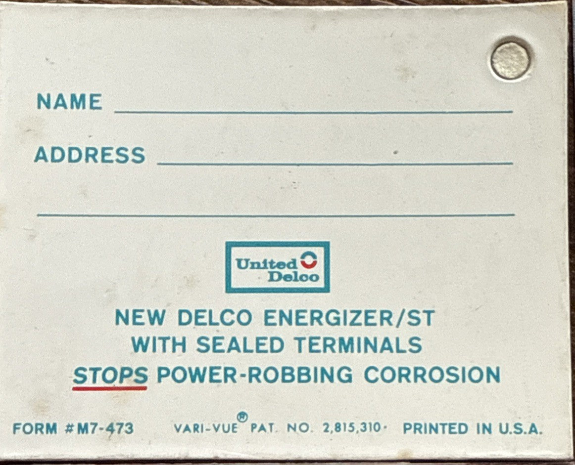 2-1960'S VARI VUE DELCO ENERGIZER LENTICULAR FLICKER ID TAGS NOS - photo 2
