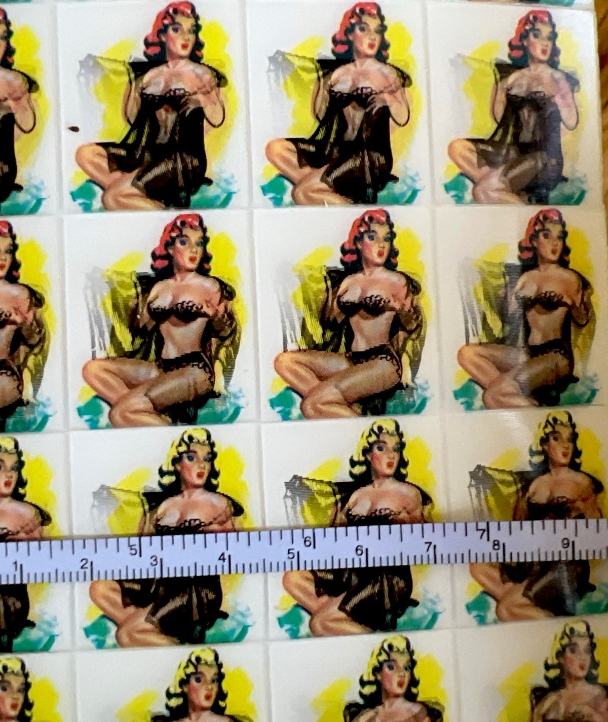 1960s Vari-Vue lenticular flicker risque black negligee uncut sheet - photo 6