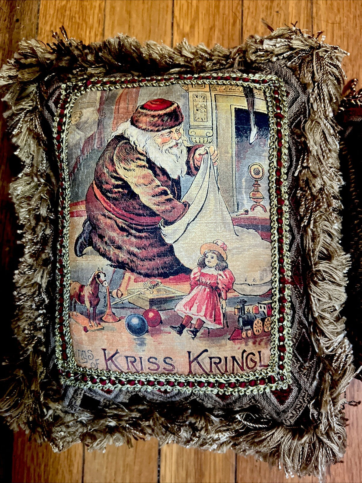 Pulvermacher Designs NY luxury Christmas pillows Kriss Kringle Santa - photo 2