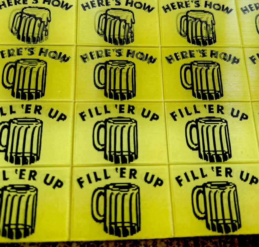 Uncut 20 1960s Small VARI-VUE Lenticular Flicker Fill er Up Beer Heres How - photo 3