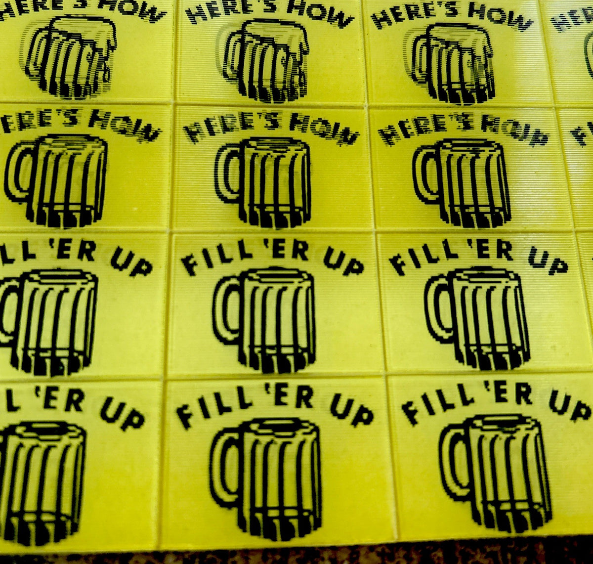 Uncut 20 1960s Small VARI-VUE Lenticular Flicker Fill er Up Beer Heres How - photo 3