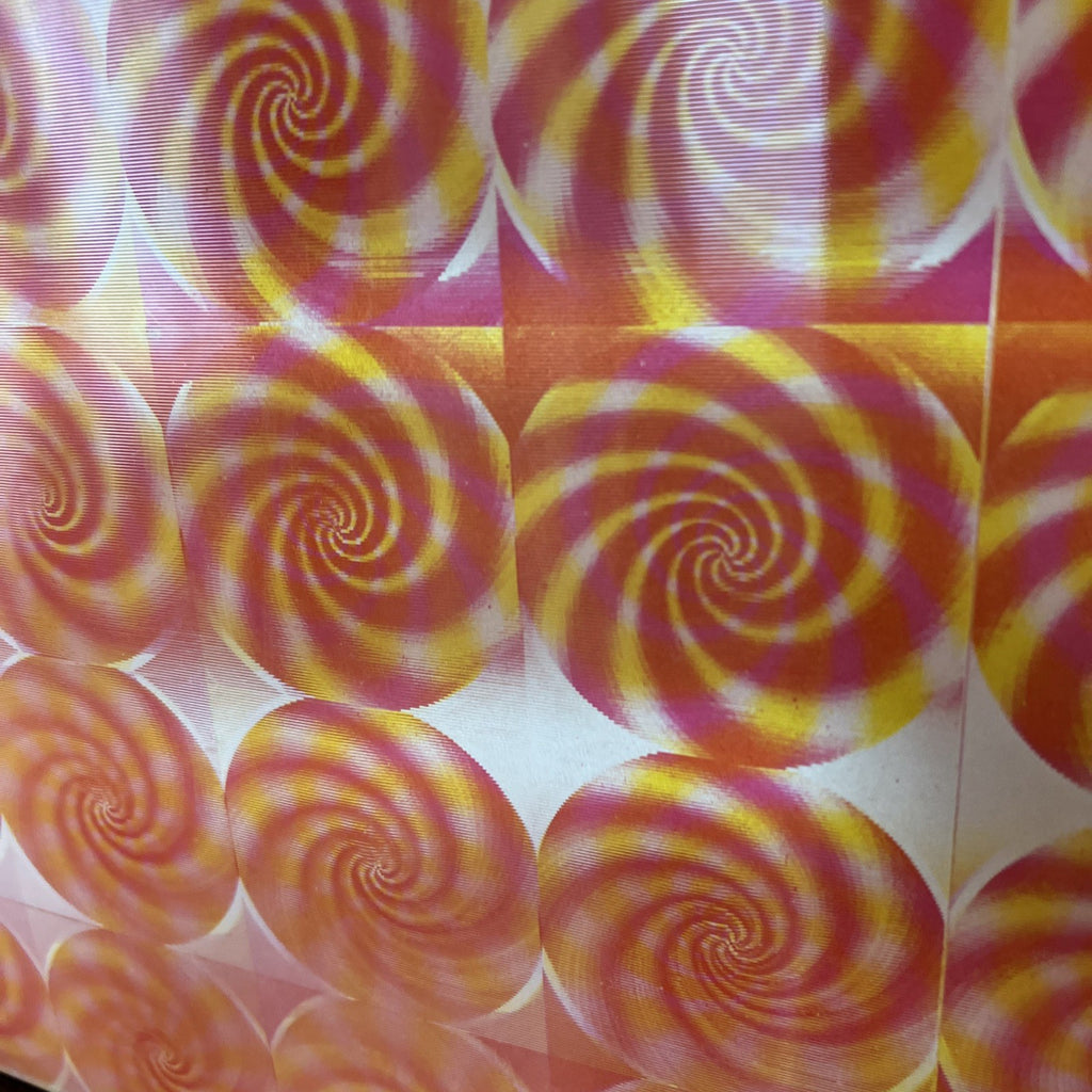 Vari-Vue psychedelic orange swirls 14x16 moving motion lenticular picture - photo 3