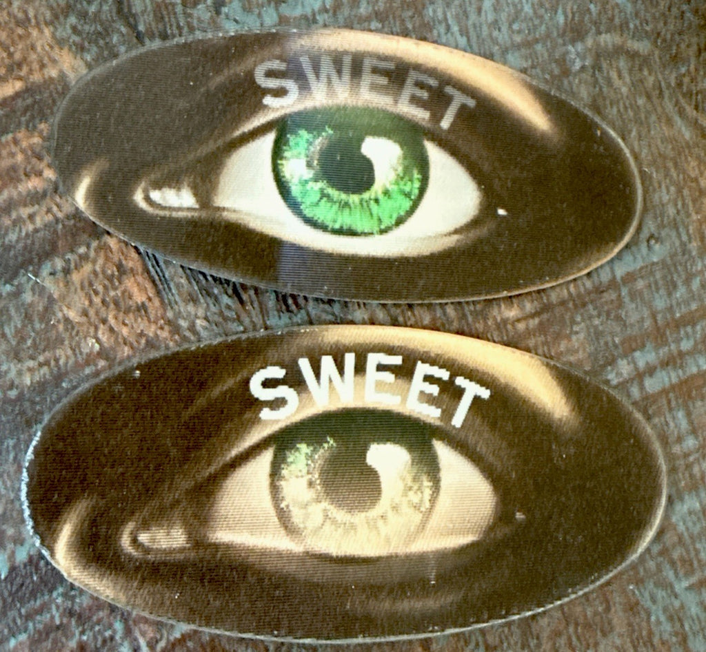 2-Vari Vue 1976 Album Promo SWEET UK Rock band Green Winking Eye Stickers NOS - photo 3