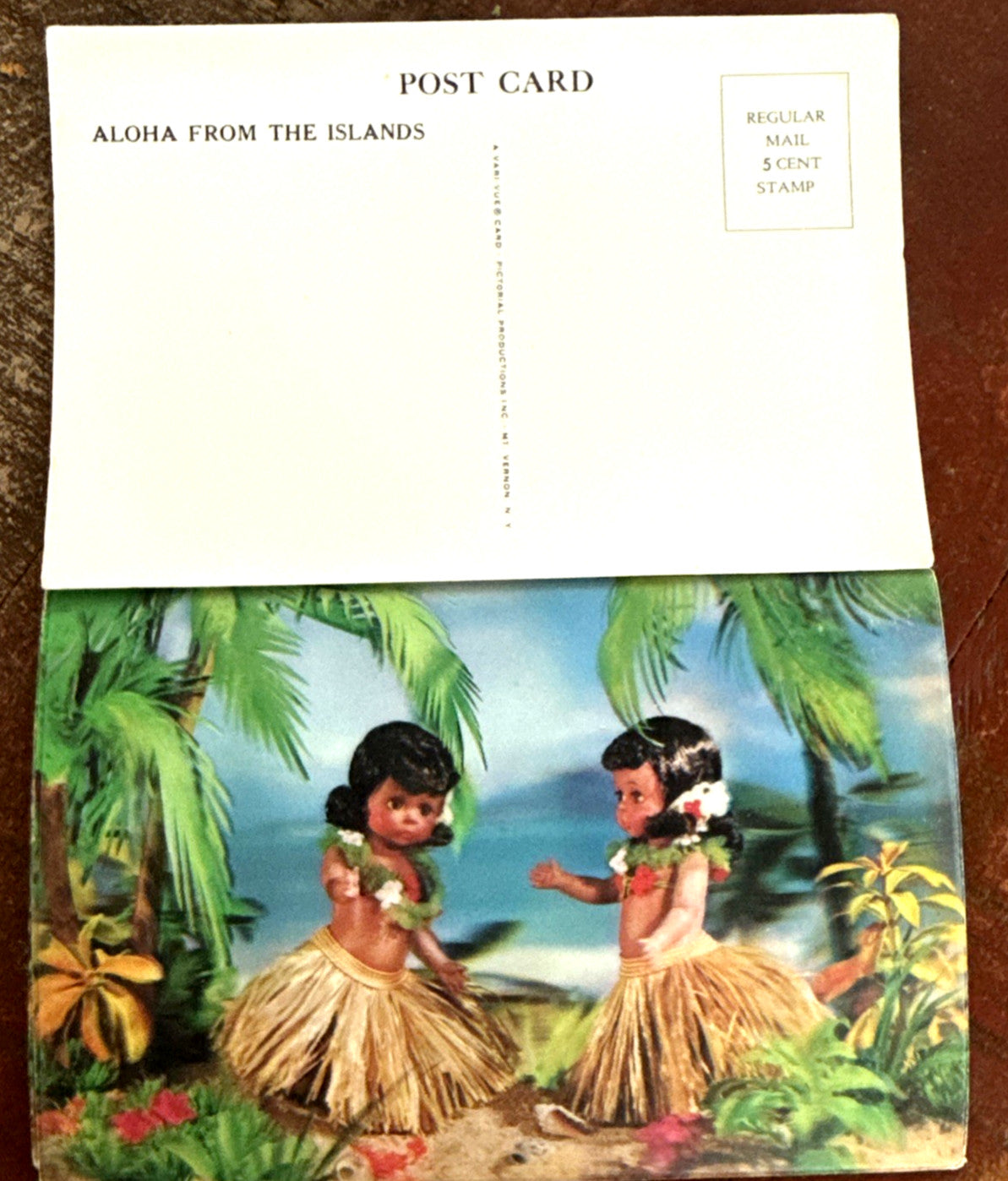 1950s Vari-Vue lenticular Hawaii aloha hula girls unused postcards