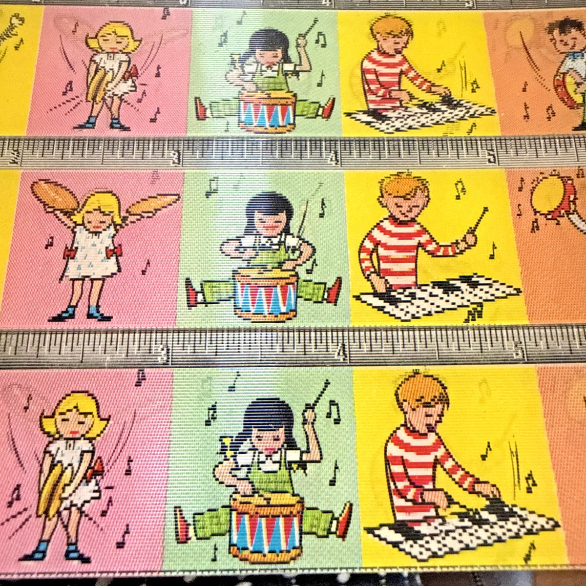 Vari-Vue 1950s musician children uncut lenticular ruler sheets - photo 3