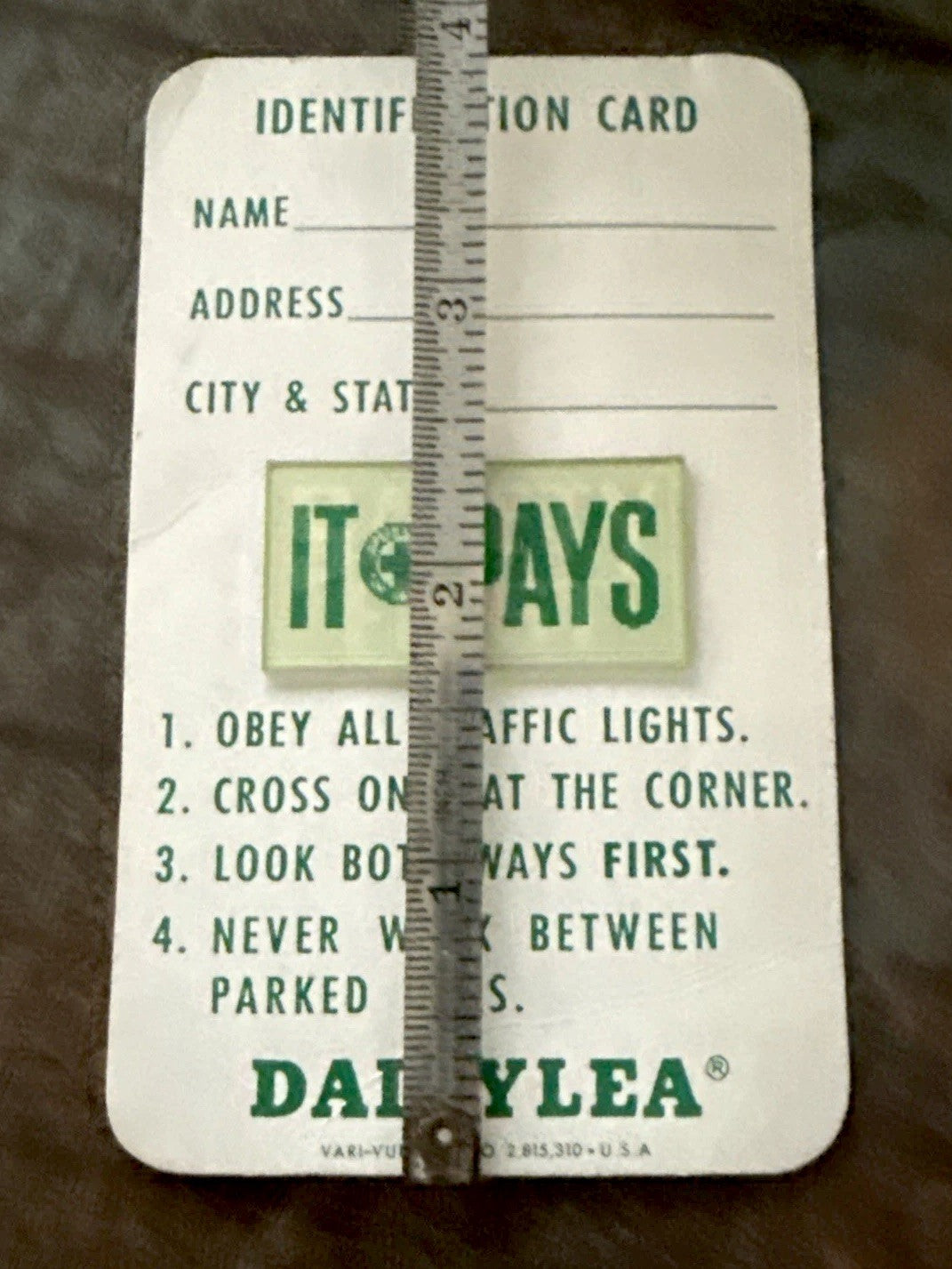 1950 VTG VARI VUE MISS DAIRYLEA ADVERTISING ID CARD WITH LENTICULAR INSERT RARE - photo 5