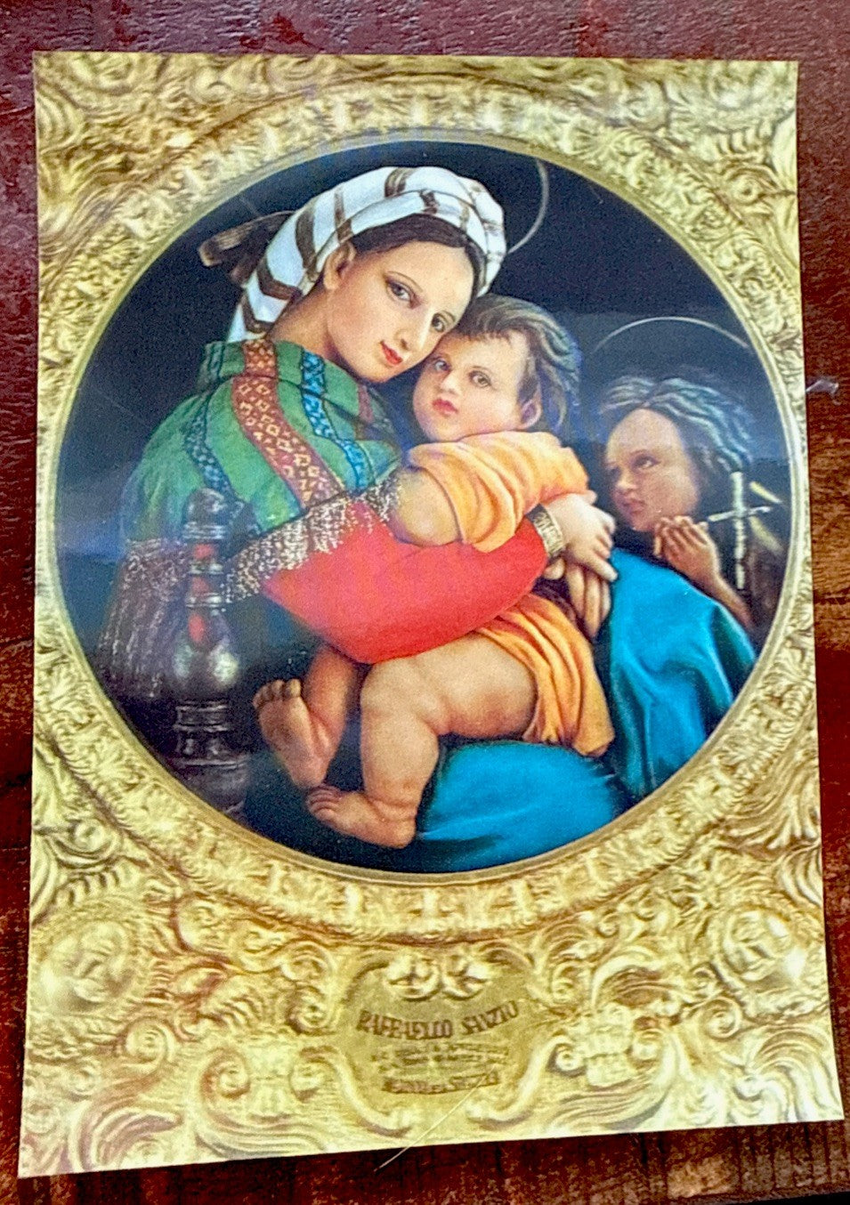 Vintage Toppan Japan 3D lenticular Madonna and child picture
