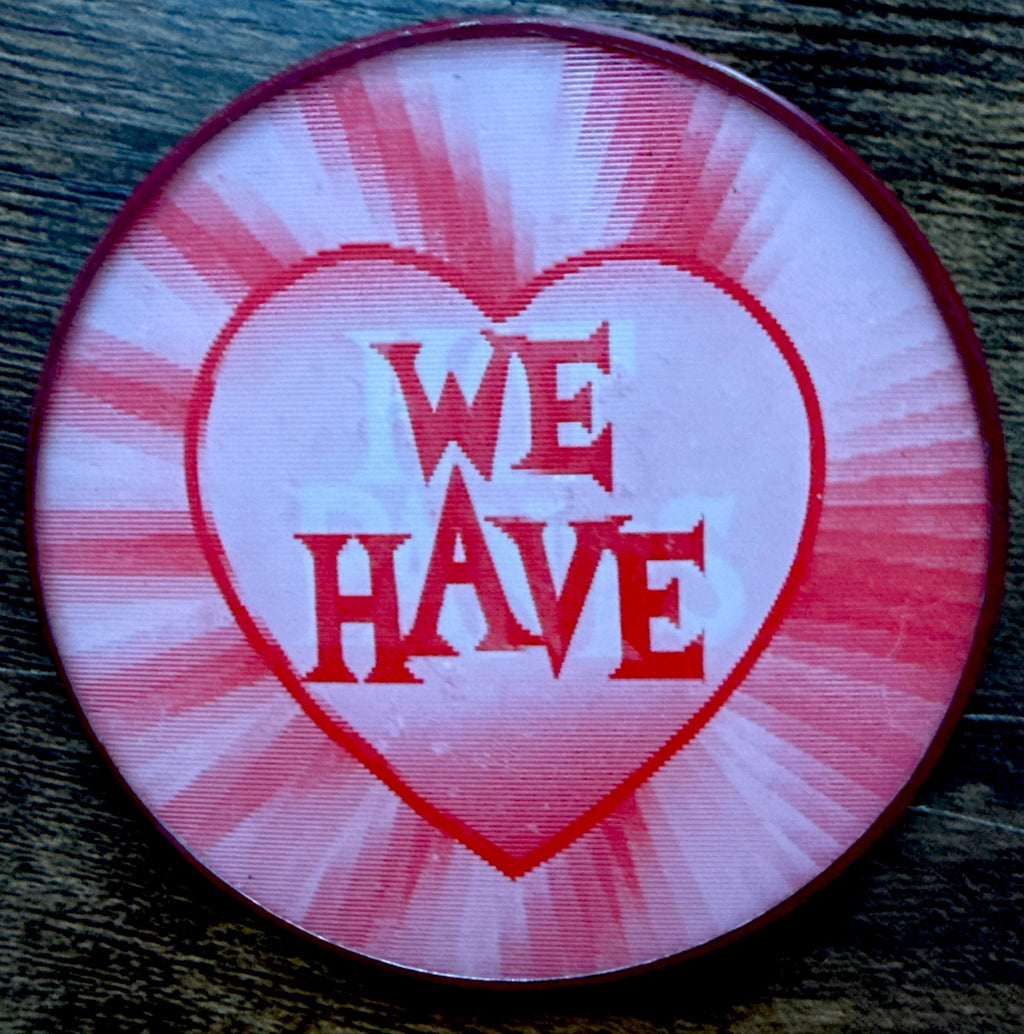 We Have Hot Pants Vari-Vue flicker flasher button 1960s