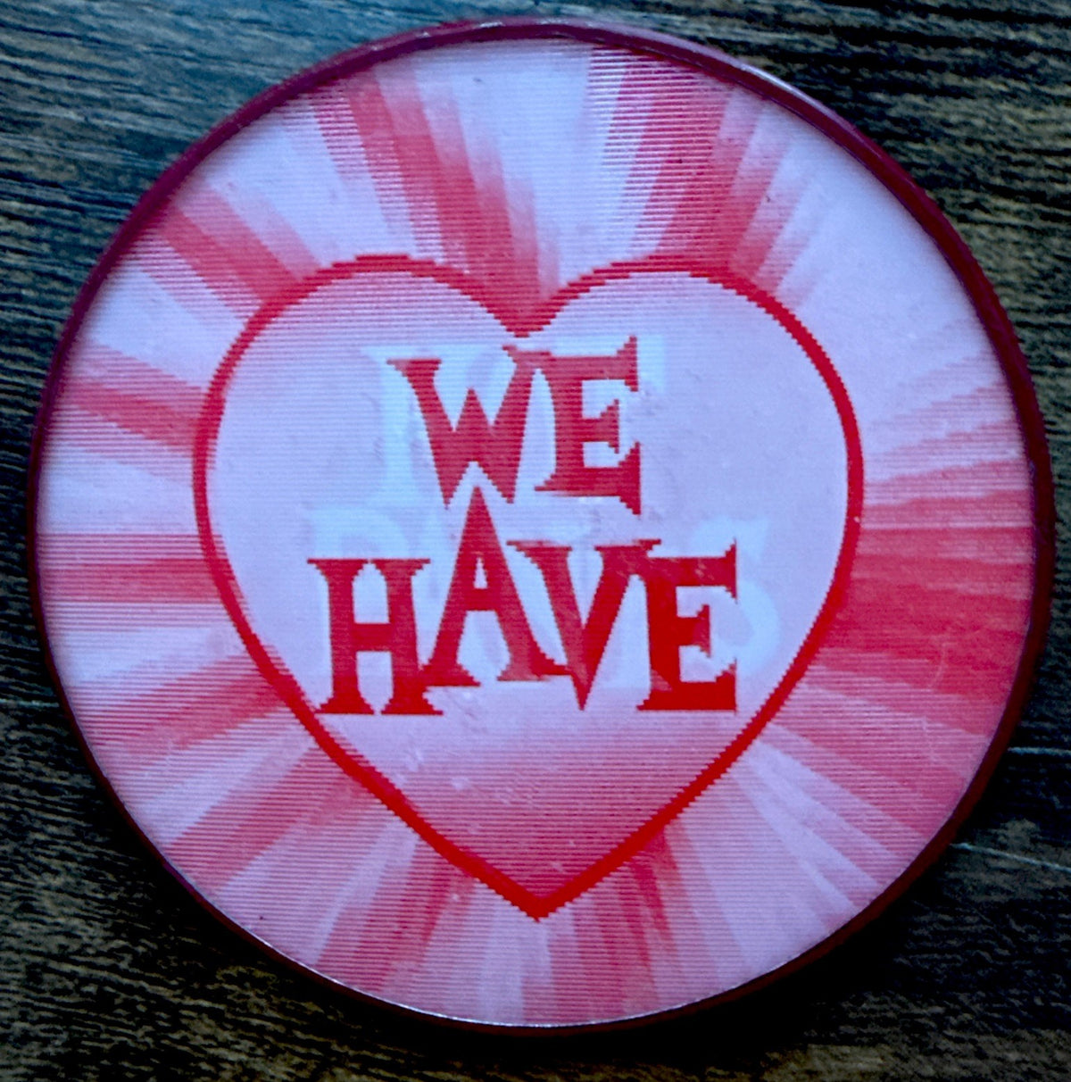 We Have Hot Pants Vari-Vue flicker flasher button 1960s