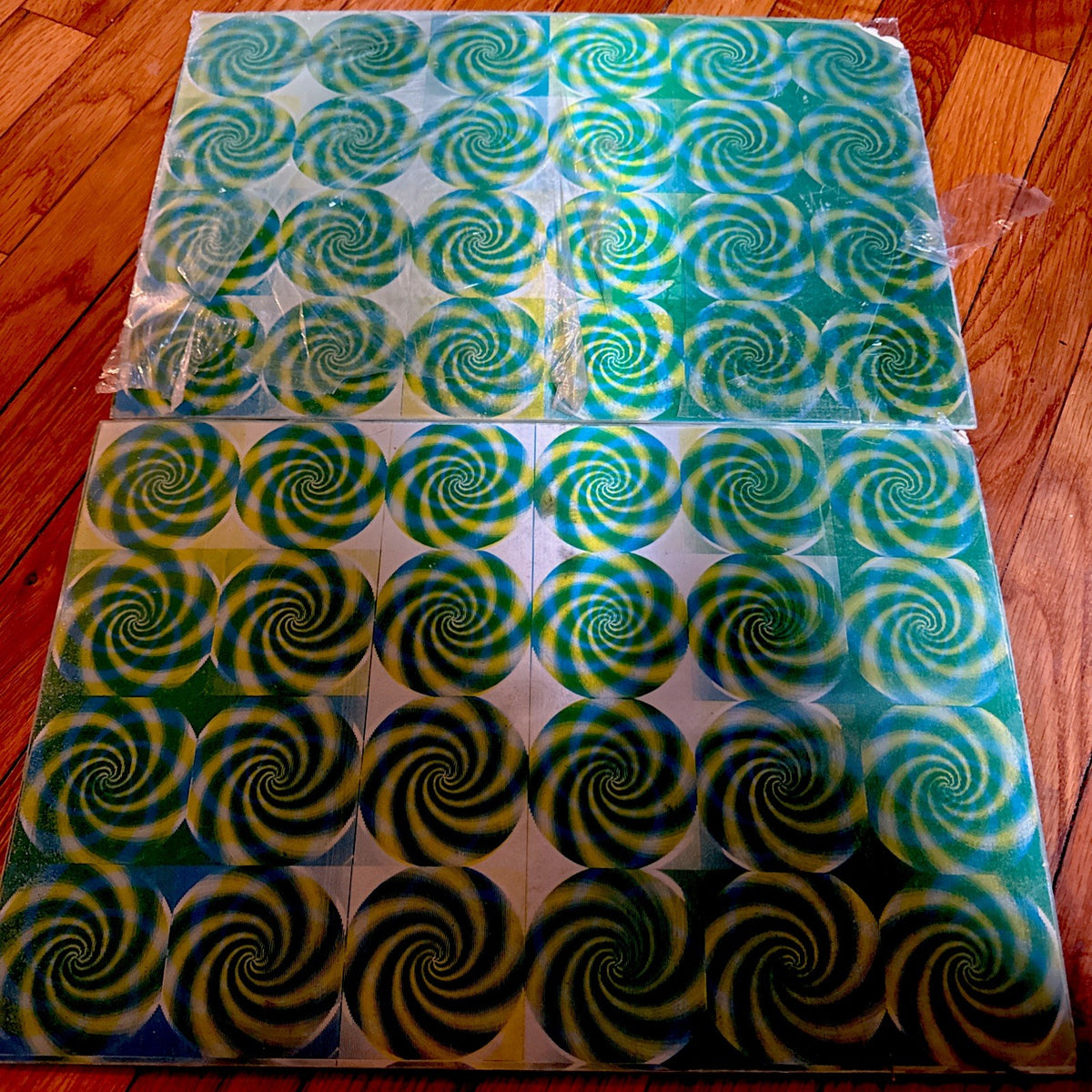Vari-Vue psychedelic green swirls 14x16 moving motion lenticular picture - photo 10